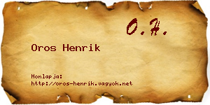 Oros Henrik névjegykártya