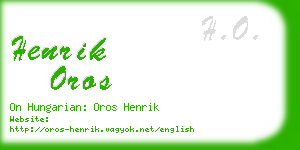 henrik oros business card